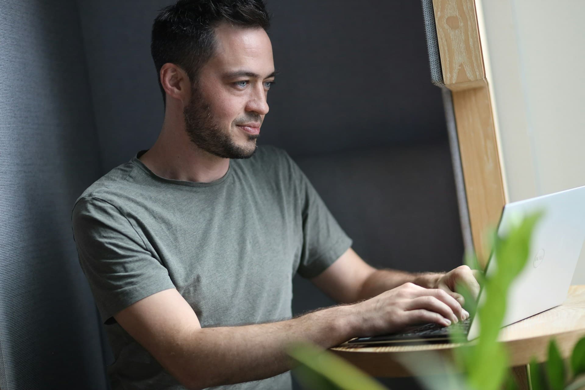 A business owner reviewing financial plans at a desk