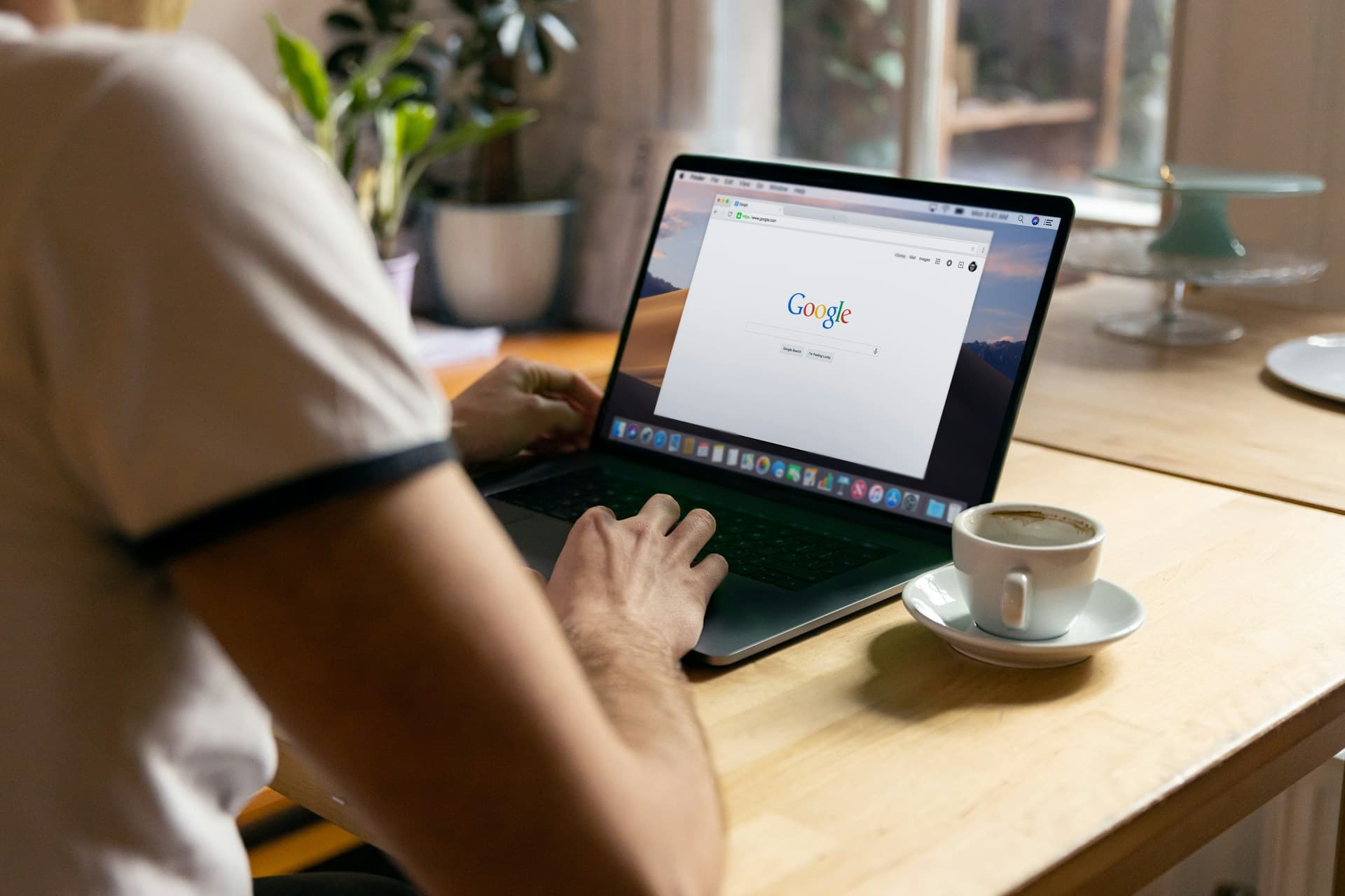 A person researching options on a laptop