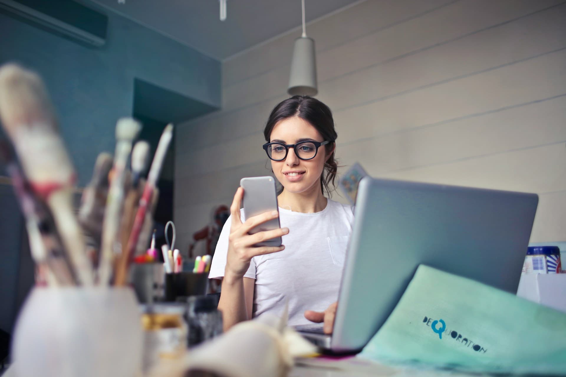 A founder working through challenges at a desk with focus